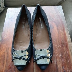 Donald J. Pliner Black Wedges with Silver Accents